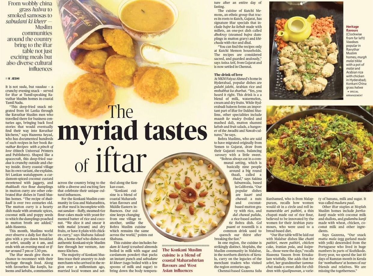 Ammeez Iftaar features in THE HINDU

Repost from @jeshi.k
•
How did the two-centuries old thakkadi recipe from Sri Lanka found its way to Tamil Muslim Ravuthar homes?  Why is a Konkani Muslim.iftar me…