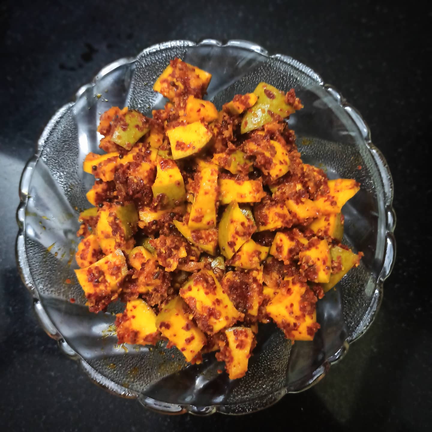 Freshly pickled mango anyone??
.
.
Soon it’ll be time to say goodbye to this beloved fruit and so my mum pickled the last of raw Alphonsos we had to make them last just a little longer. Diced and salt…